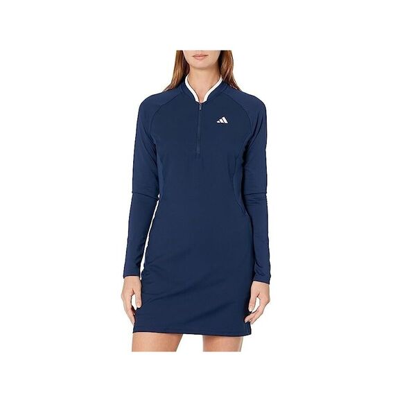 adidas HS8959 Women's Sz M Collegiate Navy Blue L/S Golf Dress w/Shorts - Picture 15 of 16